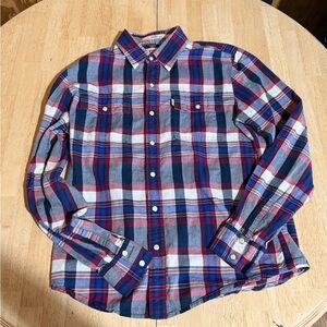 Levi's Plaid Pearl Snap Shirt - Medium